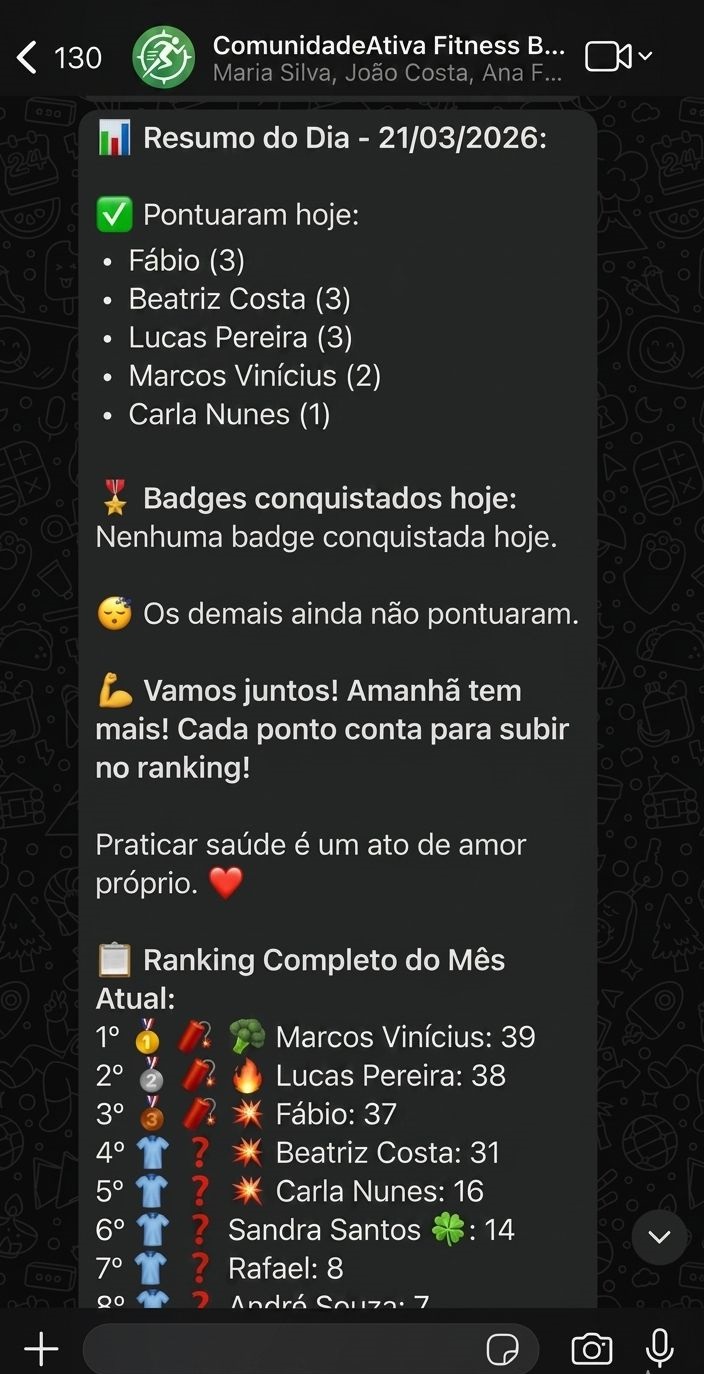 Ranking semanal dos alunos